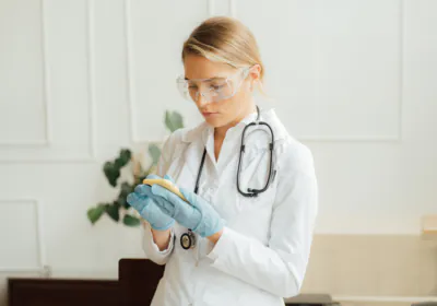 Doctor looking at glucose readings